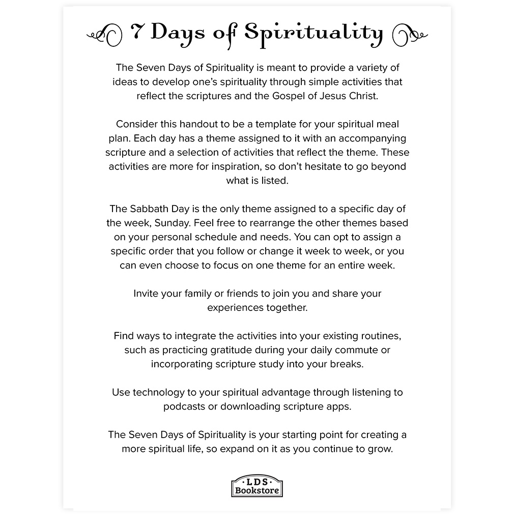 7 Days of Spirituality | Printable